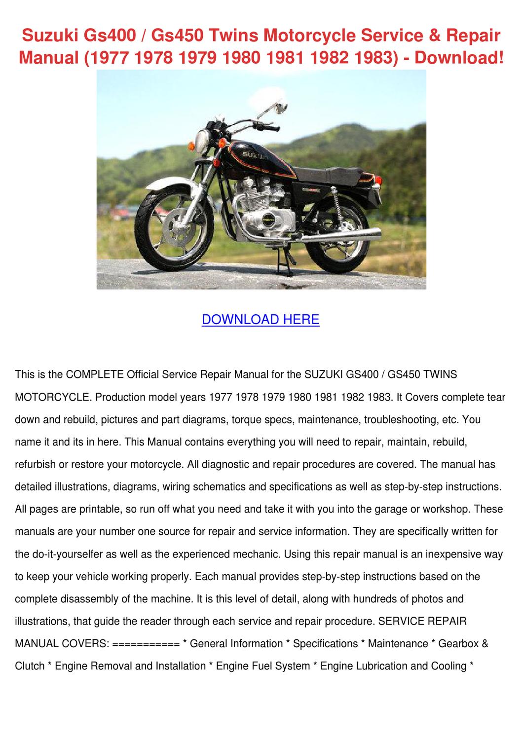 1977 suzuki gs400 motorcycle service manual pdf free download adobe reader